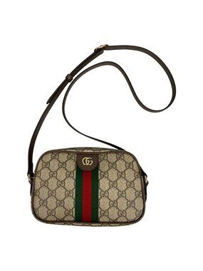 Gucci Small Camera Bag GG Supreme Beige & Dark Brown